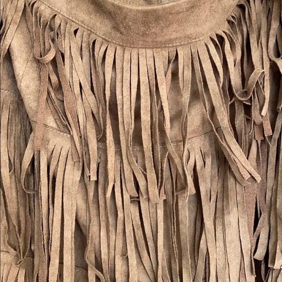 BOHO BABE FESTIVAL HIPPIE FRINGE New with Tags Faux Suede Fringe Skirt - Picture 2 of 4